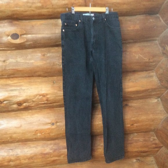 LEVI'S 505 Relaxed Fit Red Tab Straight Leg Black Mens Denim Jeans Size 34x36* - Picture 1 of 6